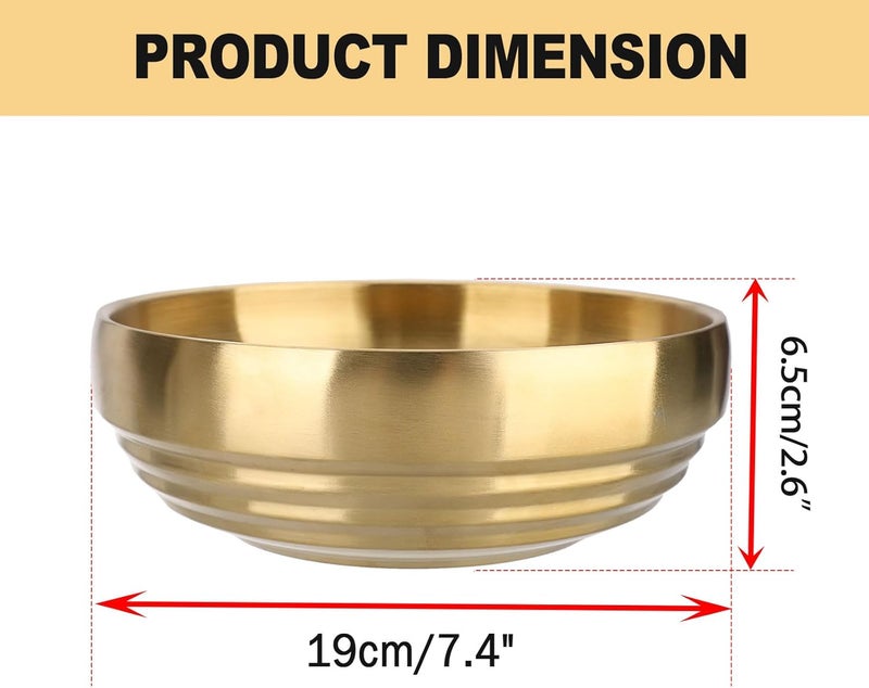 GUSHBIN 7.4" Gold Decorative Bowl - 2 Packs Key Bowls for Entryway Table Catchall Vintage Round Key Holder Bowl for Candy Fruit, Home Decor - Image 3